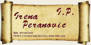 Irena Peranović vizit kartica